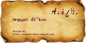 Angyal Ákos névjegykártya