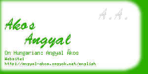 akos angyal business card