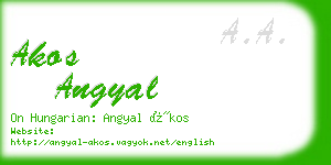 akos angyal business card